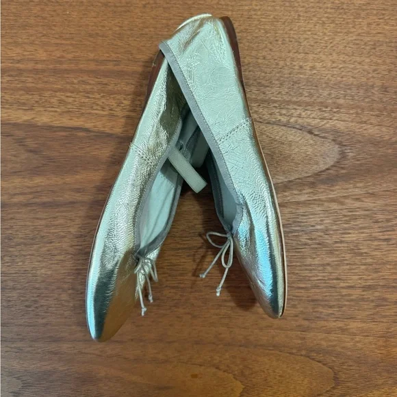 Loeffler Randall Metallic Gold Leather Mary Jane Flats - Picture 5 of 7